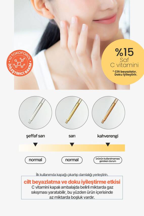%15 Saf C Vitamini İçeren Aydınlatıcı Serum Derma Factory Pure Vitamin C E Ferulic Ampoule - 4