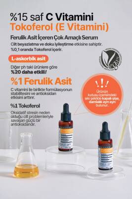 %15 Saf C Vitamini İçeren Aydınlatıcı Serum Derma Factory Pure Vitamin C E Ferulic Ampoule - 5