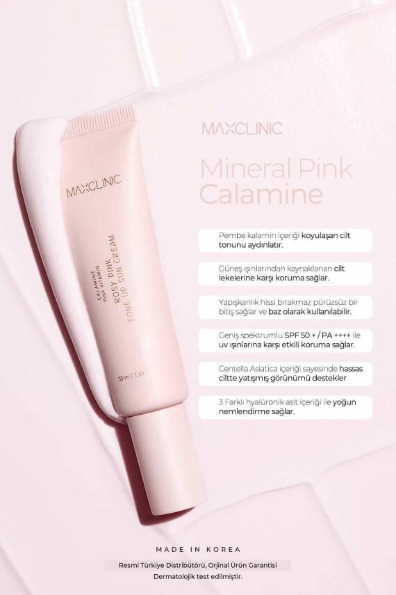 Aydınlatıcı,renk Eşitleyici Spf 50+pa++++ Pembe Güneş Kremi Pink Calamine Toneup Sun Cream - 3