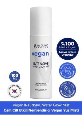Cam Cilt Görünümü Yaratan Vegan Nemlendirici Yüz Misti 3W CLINIC Vegan Water Glow Mist 100ml - 2