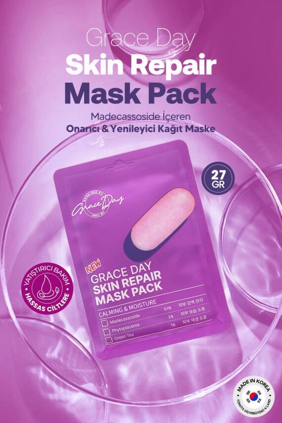 Hassas Ciltler İçin Bariyer Onarıcı Kağıt Maske Grace Day Skin Repair Mask Pack - 3