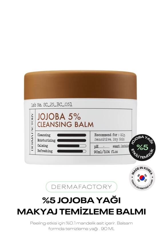 Jojoba Yağı İçeren Makyaj Temizleme Balmı Derma Factory Jojoba %5 Cleansing Balm - 1