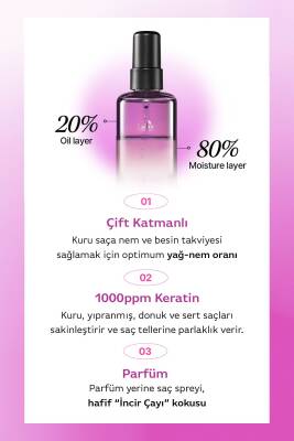 Keratin İçeren Nemlendirici ve Isı Koruyucu Onarıcı Saç Spreyi LADOR Keratin Oil Mist Fig - 6