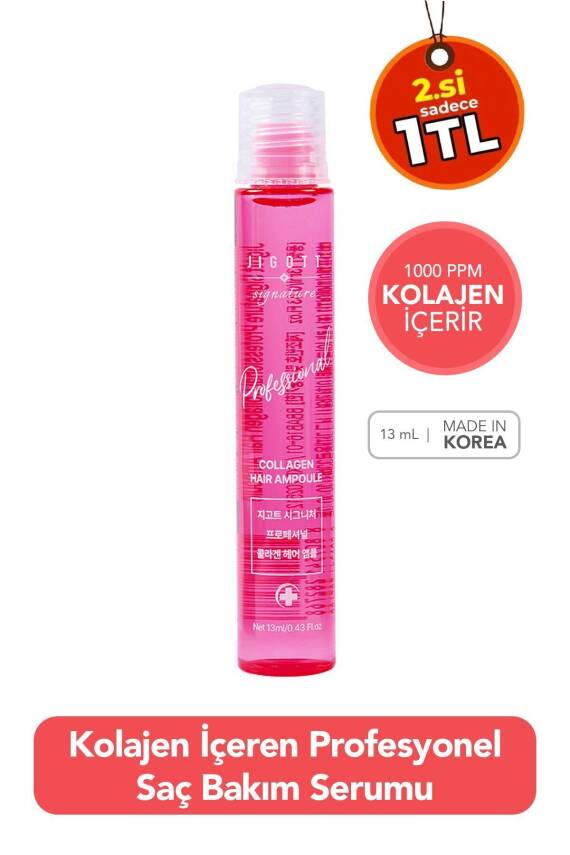 Kolajen İçeren Konsantre Saç Bakım Serumu Jigott Professional Collagen Hair Ampoule 13 ml - 6