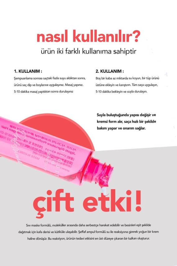 Kolajen İçeren Konsantre Saç Bakım Serumu Jigott Professional Collagen Hair Ampoule 13 ml - 3