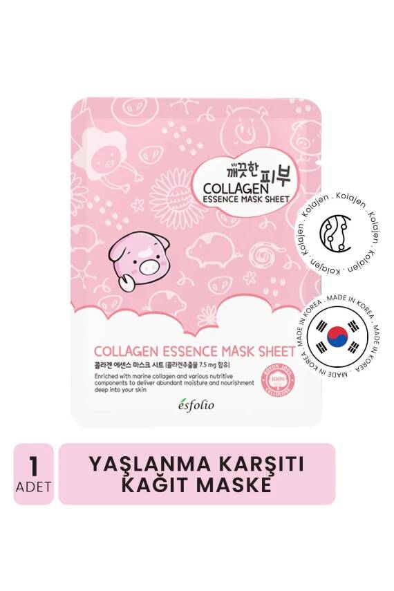 Kolajen Içeren Yaşlanma Karşıtı Kağıt Maske Collagen Essence Mask Sheet - 4