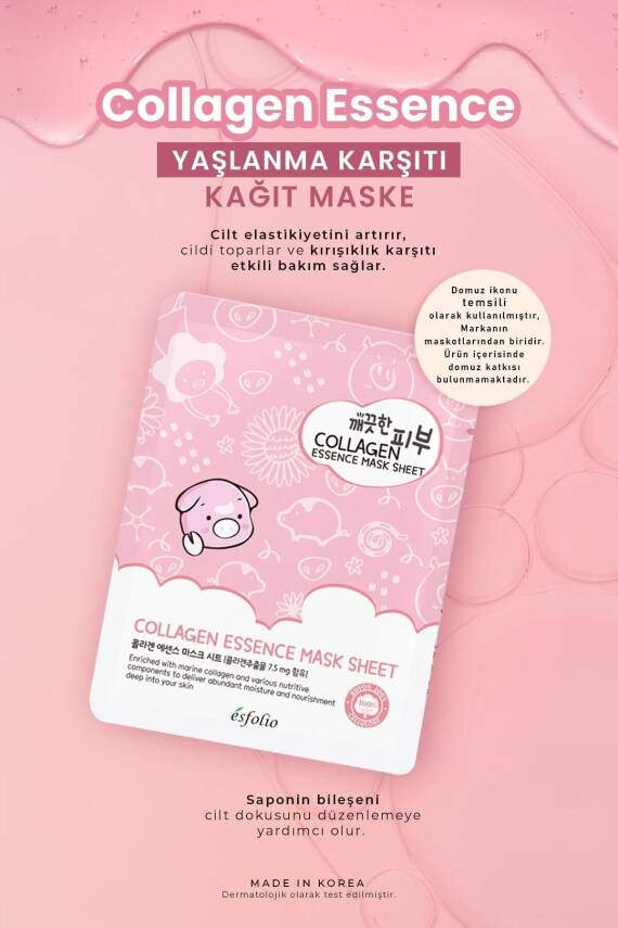 Kolajen Içeren Yaşlanma Karşıtı Kağıt Maske Collagen Essence Mask Sheet - 2