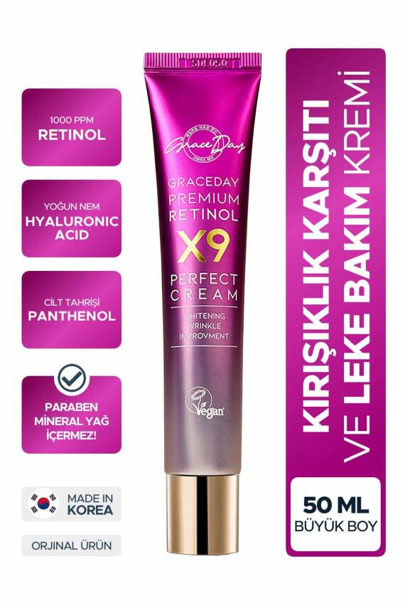 Leke Ve Kırışıklık Karşıtı; Aydınlatıcı Ve Nemlendirici Premium Retinol X9 Perfect Cream - 2