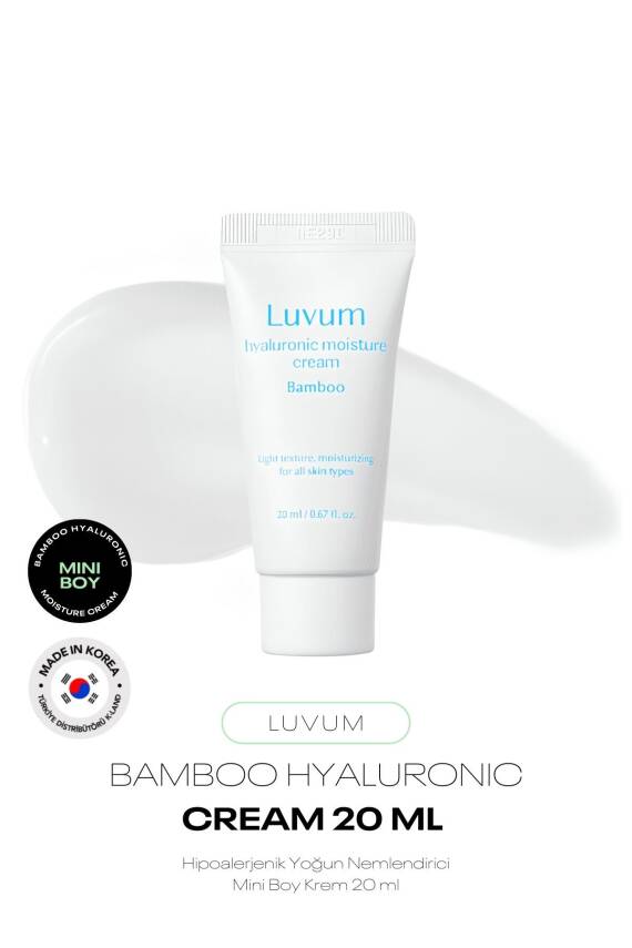 Mini Boy Bambu Özü Bitkisel Hyalüronik Asit Hipoalerjenik Yoğun Nemlendirici Luvum Bamboo Cream 20ml - 1
