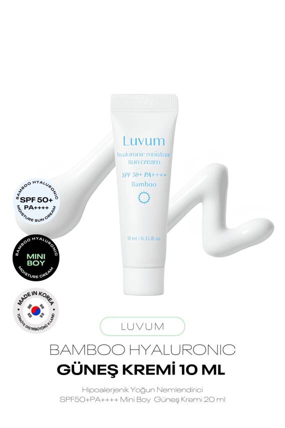Mini Boy Bambu Özü ve Bitkisel Hyalüronik Asit Nemlendirici Güneş Kremi Luvum Bamboo Sun 10 ml - 1