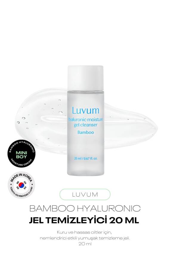 Mini Boy Kuru Hassas Ciltler Nazik Temizleme Jeli Luvum Bamboo Hyaluronic Moisture Cleanser 20 ml - 1