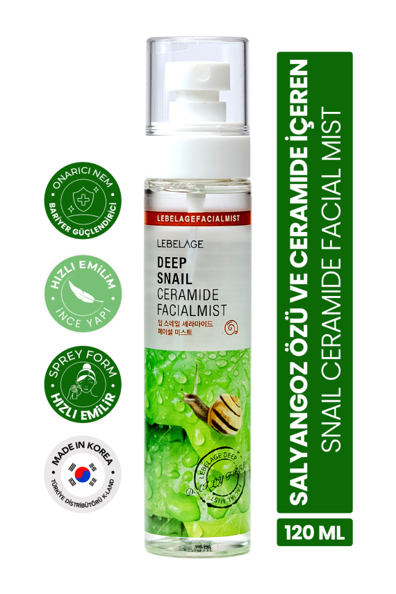 Salyangoz Özü ve Ceramide İçeren Nemlendirici Sprey Mist LEBELAGE Snail Ceramide Facial Mist - 2