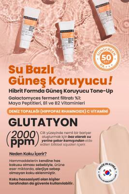 Şeftali Tonlu, Ton Eşitleyici Suya Dayanıklı Vegan Güneş Kremi Derma Factory Waterful Sun Cream 50GR - 3