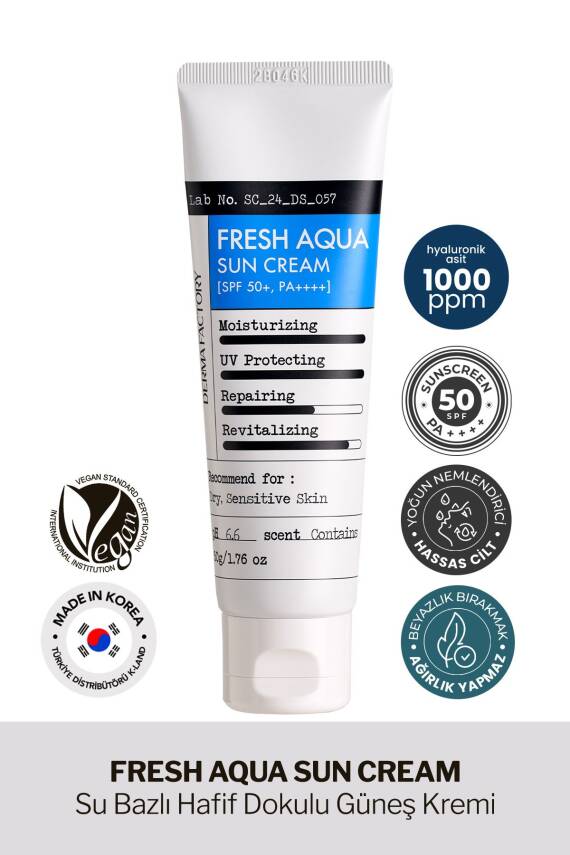 Su Bazlı Nemlendirici Güneş Kremi Derma Factory Fresh Aqua Sun Cream SPF 50+ PA++++ - 2
